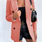 Fall Long Sleeve Double Breasted Button Front Career Jacket