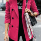Fall Long Sleeve Double Breasted Button Front Career Jacket