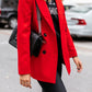 Fall Long Sleeve Double Breasted Button Front Career Jacket