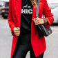 Fall Long Sleeve Double Breasted Button Front Career Jacket