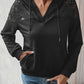 Boho Black Lace Shoulder Trim Hoody