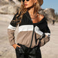 Boho Color Block Striped Fall Windbreaker Jacket