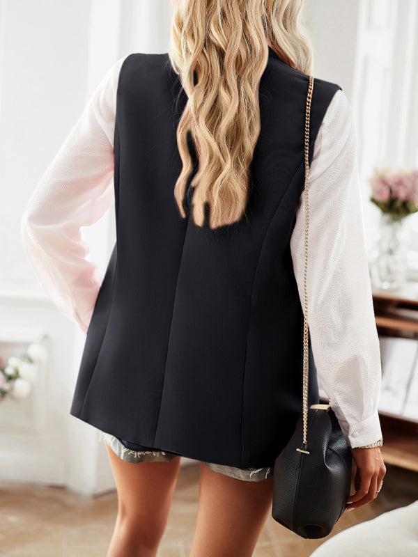 Bohemian Women's Career Sleeveless Blazer Jacket