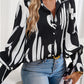 Bohemian Printed Loose Lantern Sleeve Blouse