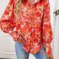 Bohemian Printed Loose Lantern Sleeve Blouse