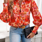 Bohemian Printed Loose Lantern Sleeve Blouse