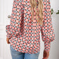 Bohemian Printed Loose Lantern Sleeve Blouse