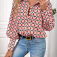 Bohemian Printed Loose Lantern Sleeve Blouse