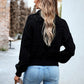 Bohemian Women's Open Knit Lantern Sleeve Sweater