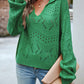 Bohemian Women's Open Knit Lantern Sleeve Sweater