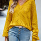 Bohemian Women's Open Knit Lantern Sleeve Sweater