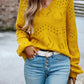 Bohemian Women's Open Knit Lantern Sleeve Sweater