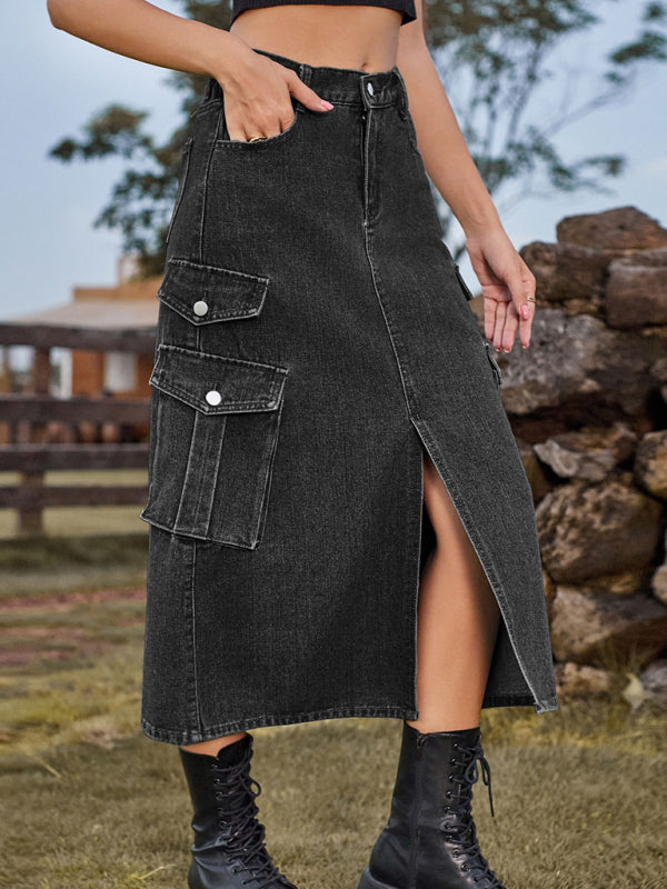 Midi skirt with pockets xxl online