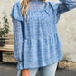 Bohemian Floral Long Flutter Sleeve Romantic Blouse
