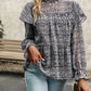 Bohemian Floral Long Flutter Sleeve Romantic Blouse