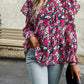 Bohemian Floral Long Flutter Sleeve Romantic Blouse