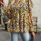Bohemian Floral Long Flutter Sleeve Romantic Blouse