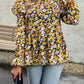 Bohemian Floral Long Flutter Sleeve Romantic Blouse