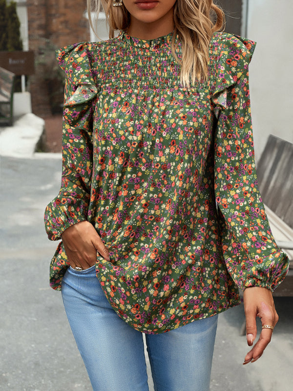 Smocked top shop with sleeves