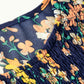 Boho Floral Print Round Neck Smocked Top Layered Dress