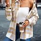 Boho Khaki Plaid Soft Flannel Shirt Jacket Shacket