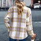 Boho Khaki Plaid Soft Flannel Shirt Jacket Shacket