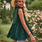 Boho Swiss Dot V-Neck Flutter Sleeves Babydoll Top
