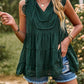 Boho Swiss Dot V-Neck Flutter Sleeves Babydoll Top
