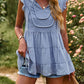 Boho Swiss Dot V-Neck Flutter Sleeves Babydoll Top