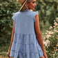 Boho Swiss Dot V-Neck Flutter Sleeves Babydoll Top