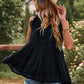 Boho Swiss Dot V-Neck Flutter Sleeves Babydoll Top