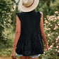 Boho Swiss Dot V-Neck Flutter Sleeves Babydoll Top