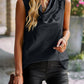 Boho Cowlneck Sleeveless Leopard Print Blouse
