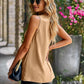 Boho Cowlneck Sleeveless Leopard Print Blouse