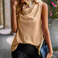 Boho Cowlneck Sleeveless Leopard Print Blouse