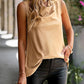 Boho Cowlneck Sleeveless Leopard Print Blouse