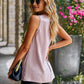 Boho Cowlneck Sleeveless Leopard Print Blouse