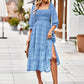 Bohemian Romance Square Neck Off the Shoulder Fall Midi Dress