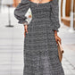 Bohemian Romance Square Neck Off the Shoulder Fall Midi Dress