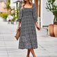 Bohemian Romance Square Neck Off the Shoulder Fall Midi Dress