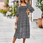 Bohemian Romance Square Neck Off the Shoulder Fall Midi Dress