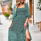 Bohemian Romance Square Neck Off the Shoulder Fall Midi Dress