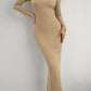 Boho Sexy Fit Square Neck Long Sleeve Maxi Dress