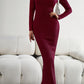 Boho Sexy Fit Square Neck Long Sleeve Maxi Dress
