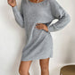 Bohemian Grey Long Sleeve Sweater Dress