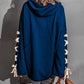 Bohemian Exposed Seam Loose Neck Lace Up Bell Sleeve Pullover