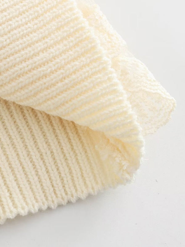 Boho French Romance Ruffle Knit Tank Top