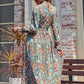 Bohemian Fall Long Sleeve Pleated Floral Women's Long Dress
