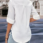 Boho Career Women's Solid Color Long-Sleeved White Blouse
