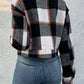 Boho Women's Plaid Pocket Long Sleeved Shirt Jacket